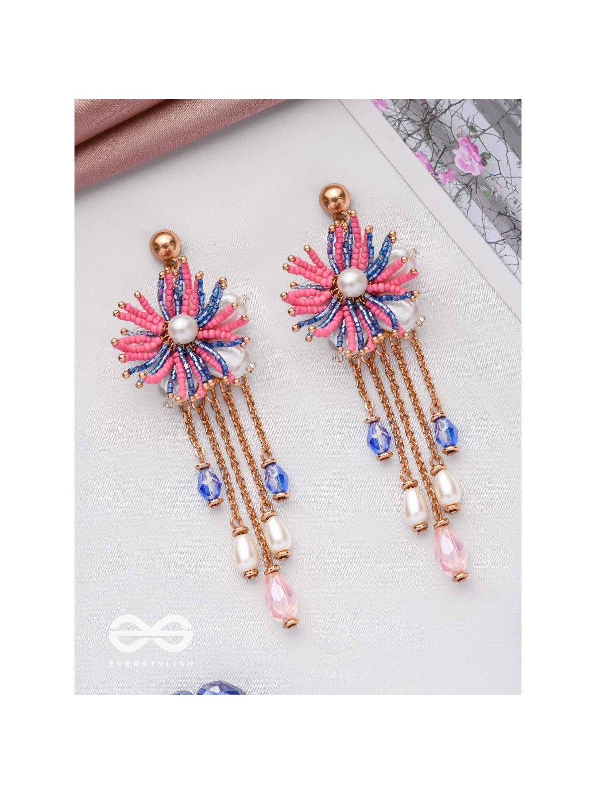 SPRINGTIME SPARKLING SWINGS - CUTE STATEMENT EARRINGS