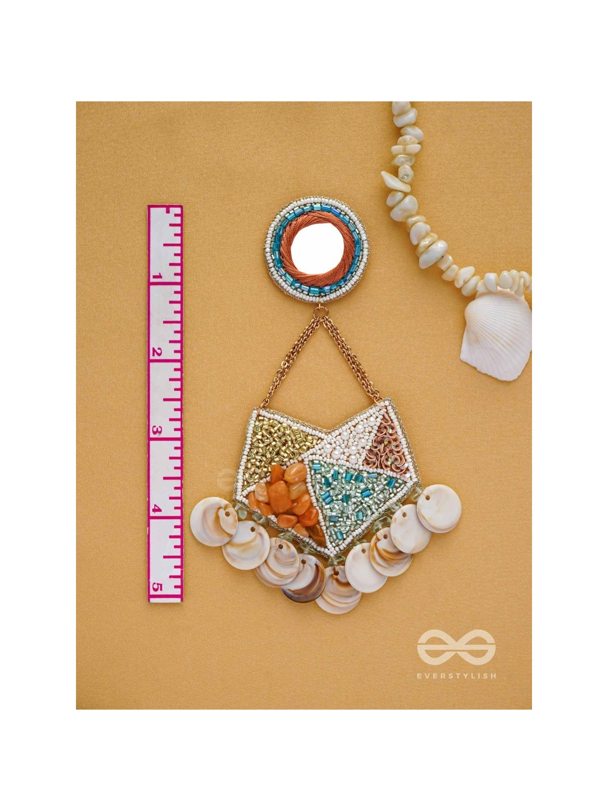 ANVESAKA - THE TREASURE SEEKER - STONES, BEADS, SEQUINS AND MIRROR EMBROIDERED EARRINGS
