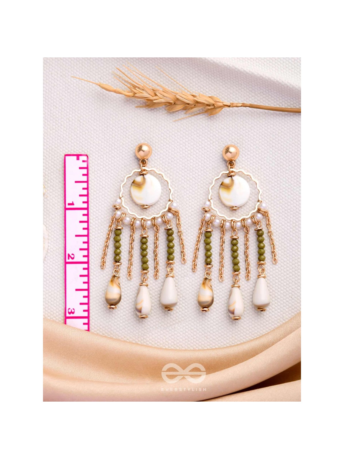 SEASHORE FERN FRINGE - GOLDEN DROP EARRINGS