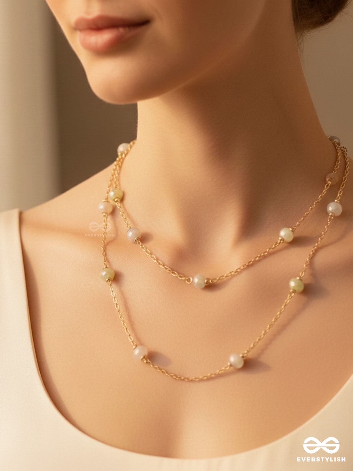 The Distant Drops - Casual Beaded Neckpiece With Anti-Tarnish Coating 