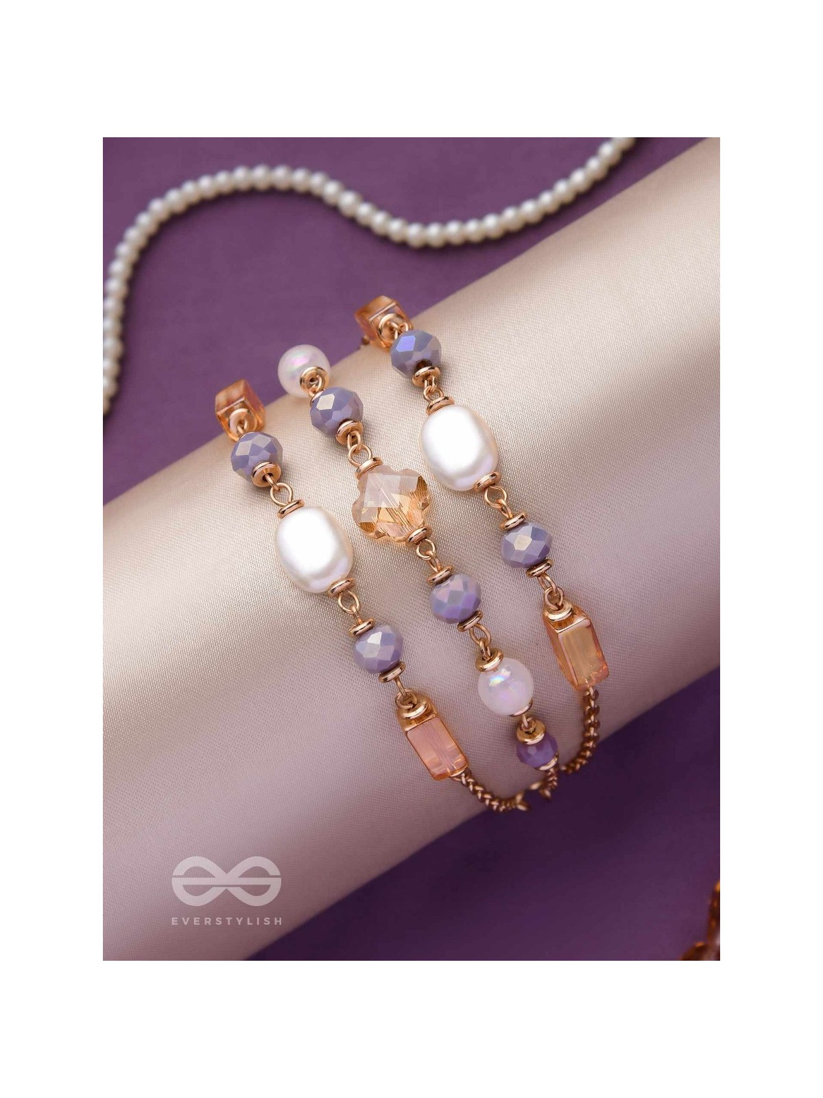 THE GLIMMERING LAVENDERS - ELEGANT MULTILAYERED BRACELET