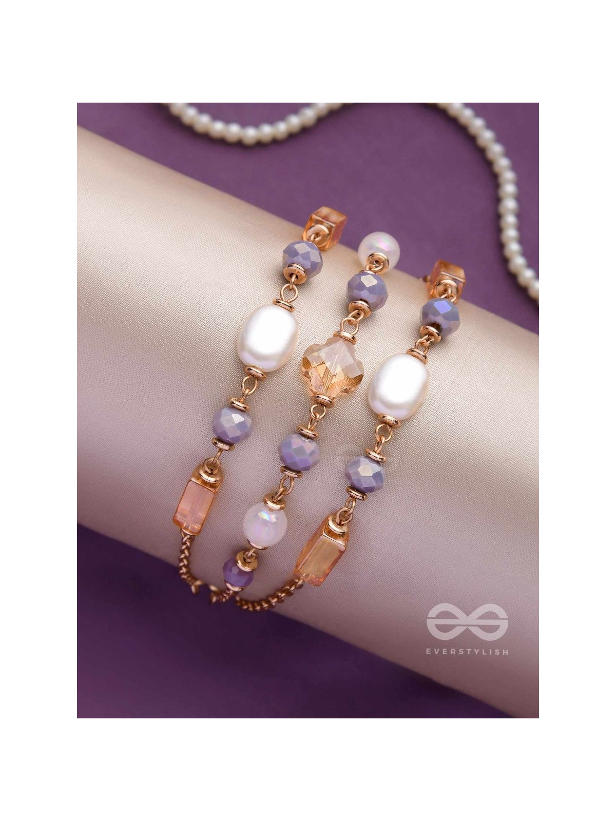 THE GLIMMERING LAVENDERS - ELEGANT MULTILAYERED BRACELET