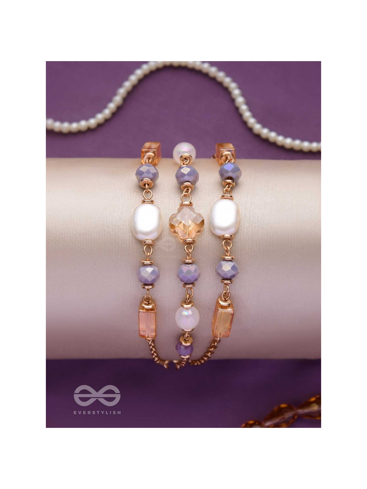 THE GLIMMERING LAVENDERS - ELEGANT MULTILAYERED BRACELET
