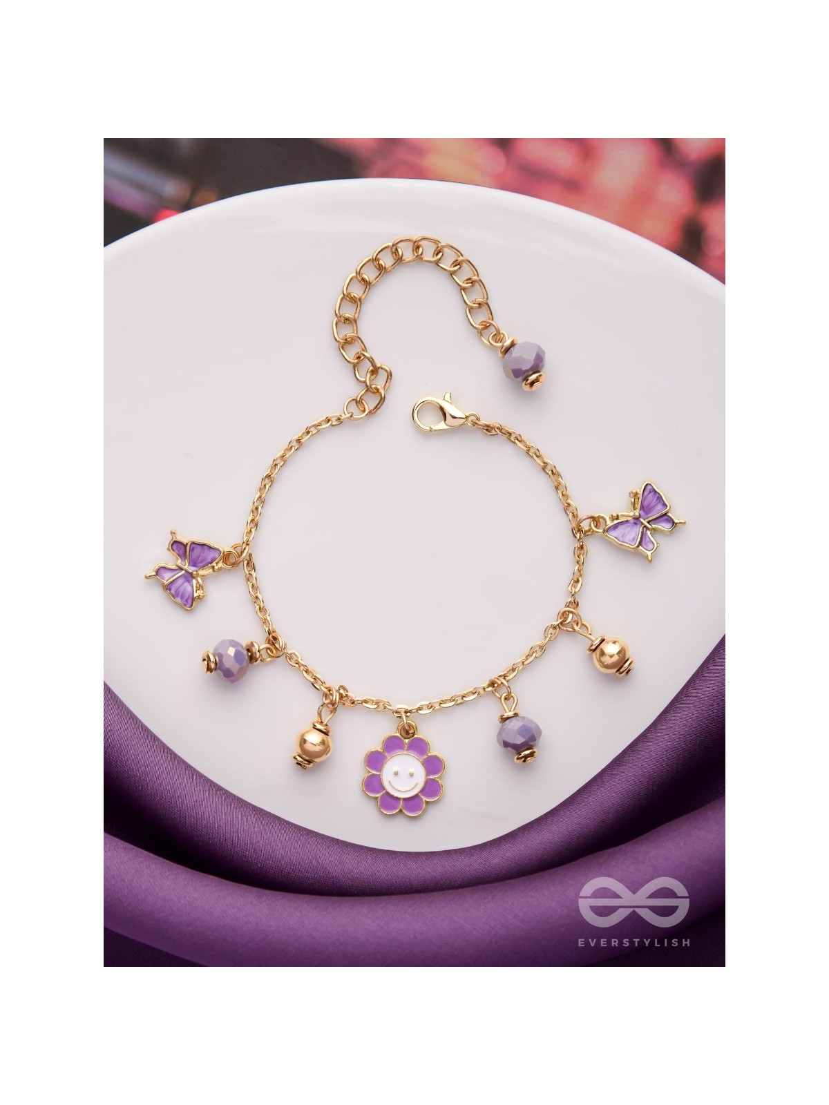 THE JOY OF LIVING - PURPLE CHARMED BRACELET
