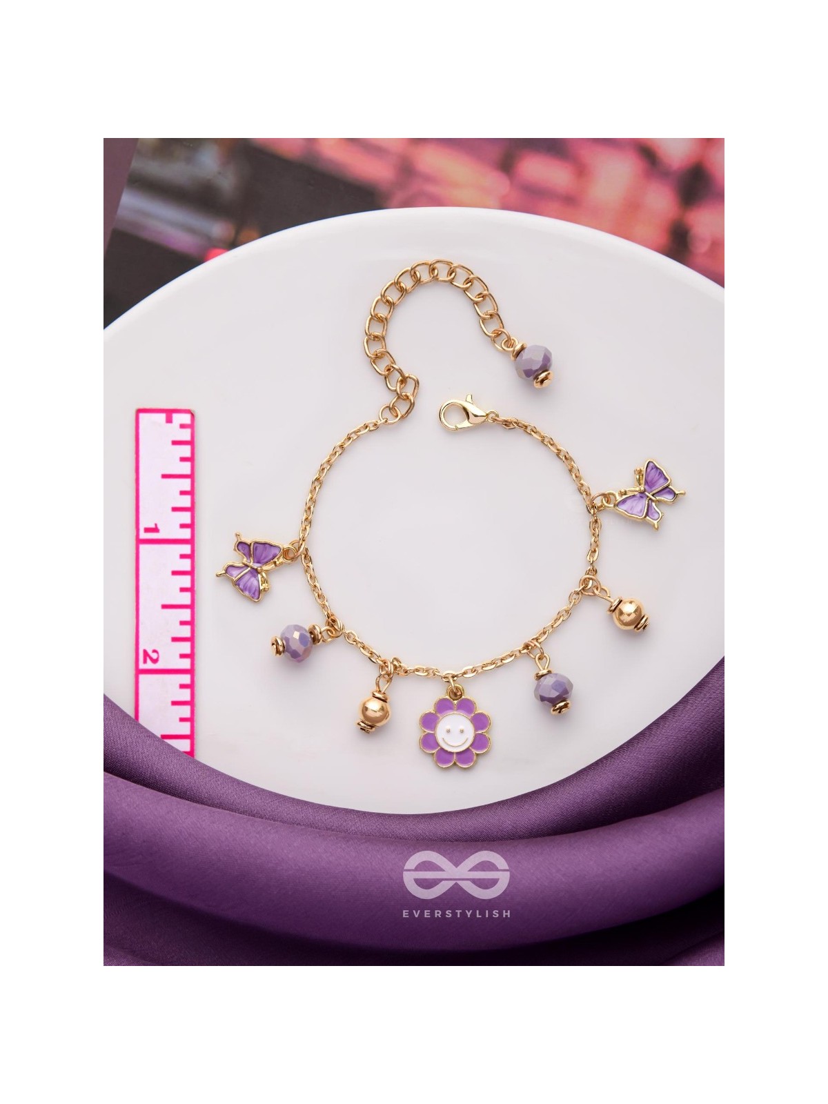 THE JOY OF LIVING - PURPLE CHARMED BRACELET