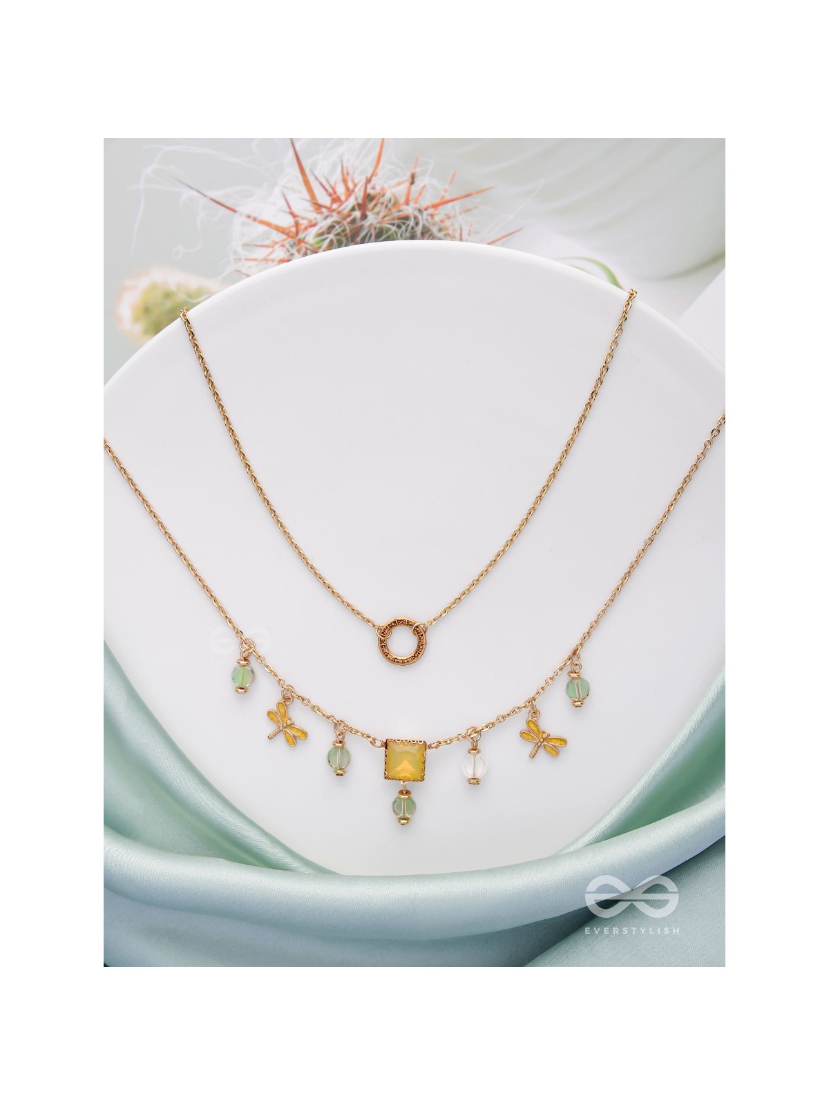 The Dragonfly's Home - Casual Multilayered Neckpiece With Anti-Tarnish Coating 