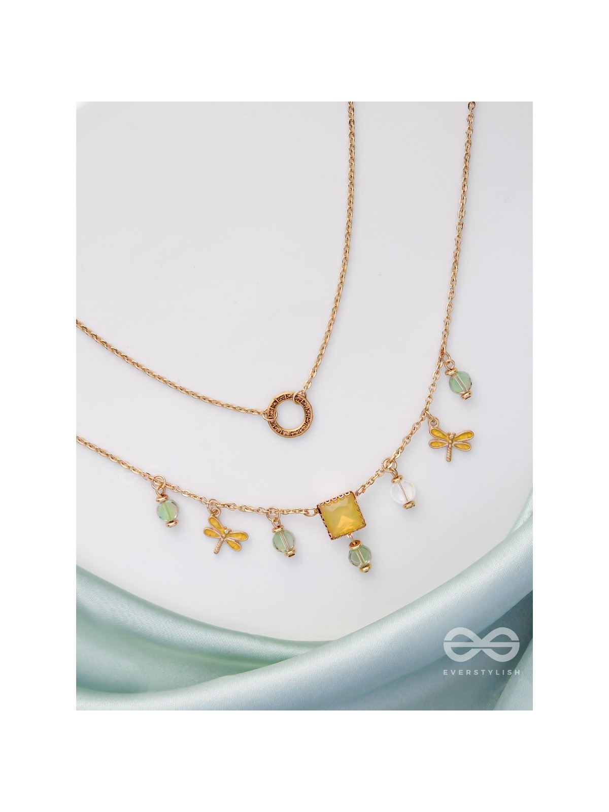 The Dragonfly's Home - Casual Multilayered Neckpiece With Anti-Tarnish Coating 