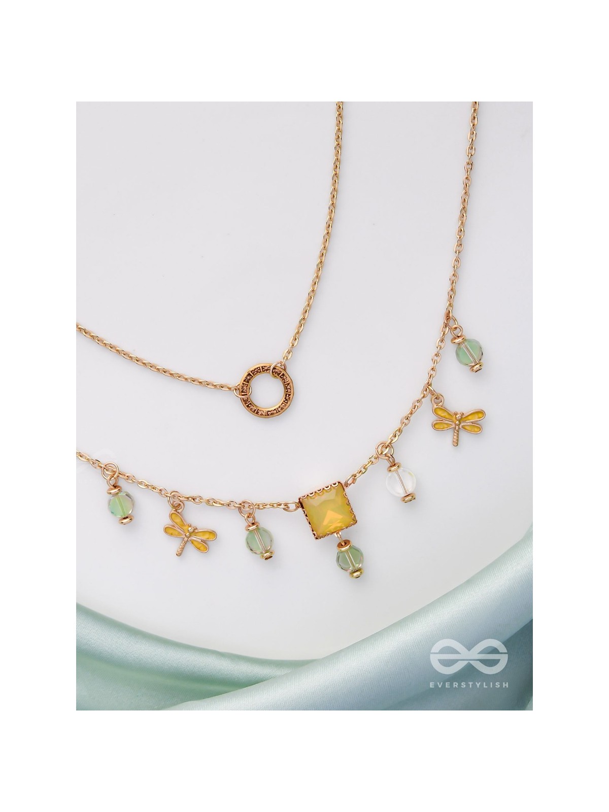 The Dragonfly's Home - Casual Multilayered Neckpiece With Anti-Tarnish Coating 