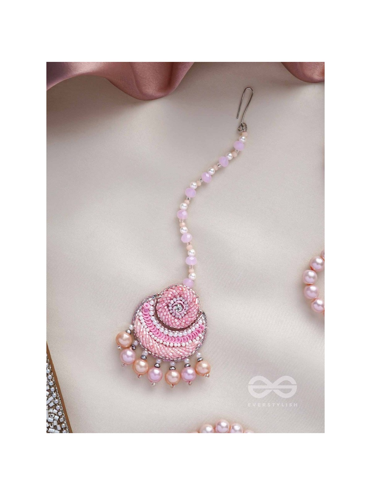 Alamkaarya - To Be Adorned - Pearls, Cutdana And Sequins Hand Embroidered Maangtika