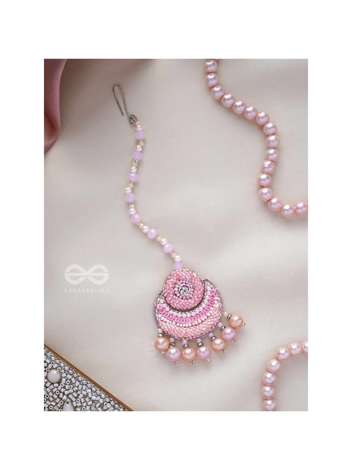 Alamkaarya - To Be Adorned - Pearls, Cutdana And Sequins Hand Embroidered Maangtika