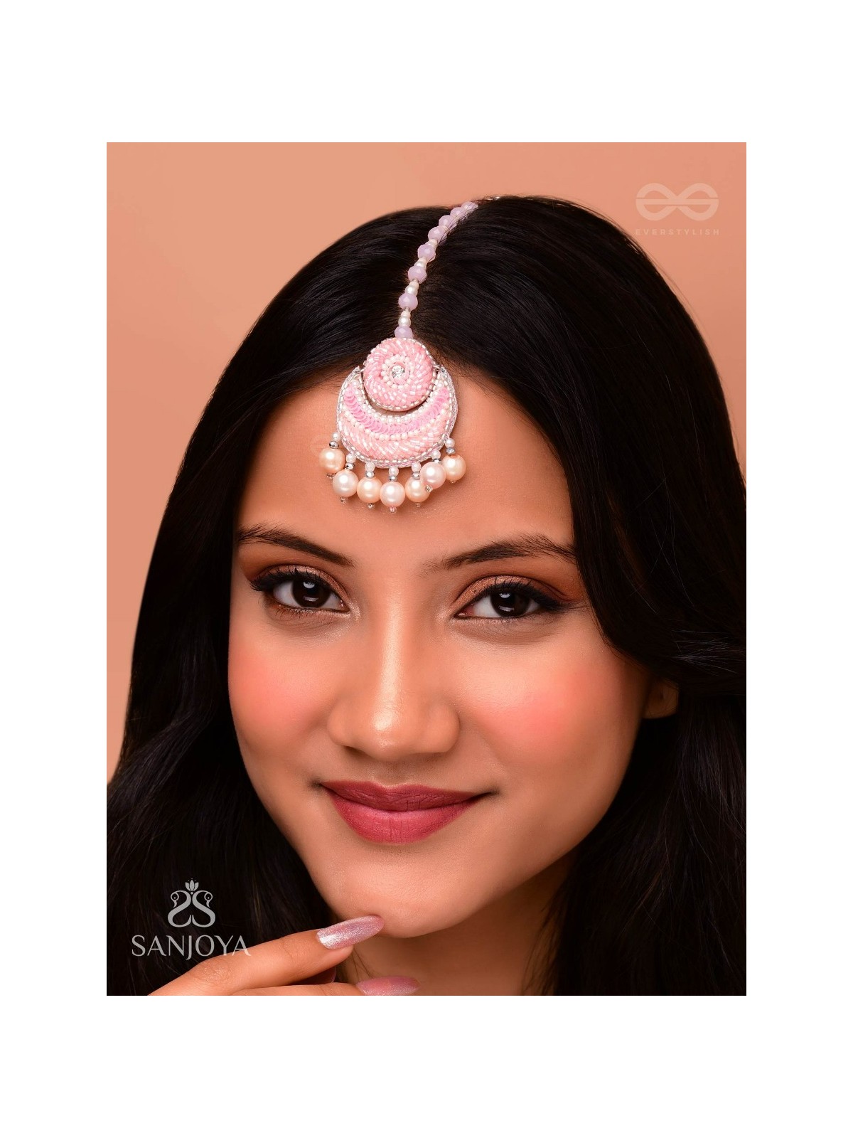 Alamkaarya - To Be Adorned - Pearls, Cutdana And Sequins Hand Embroidered Maangtika