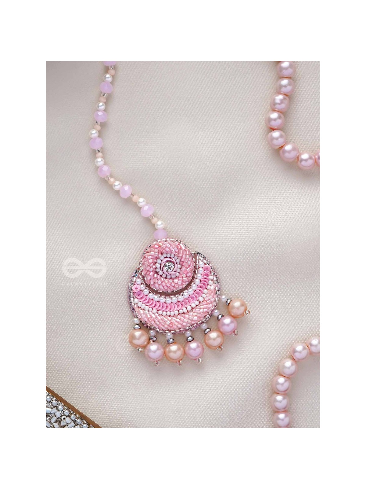 Alamkaarya - To Be Adorned - Pearls, Cutdana And Sequins Hand Embroidered Maangtika