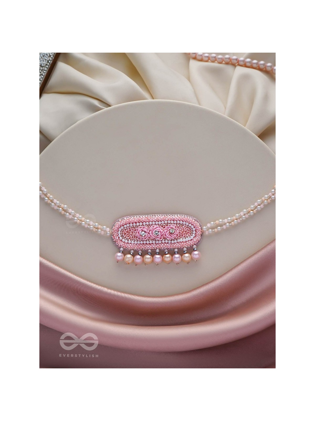 SASHRILKA - SPLENDIDLY CHARMING - SEQUINS, CUT DANA AND PEARL EMBROIDERED NECKPIECE