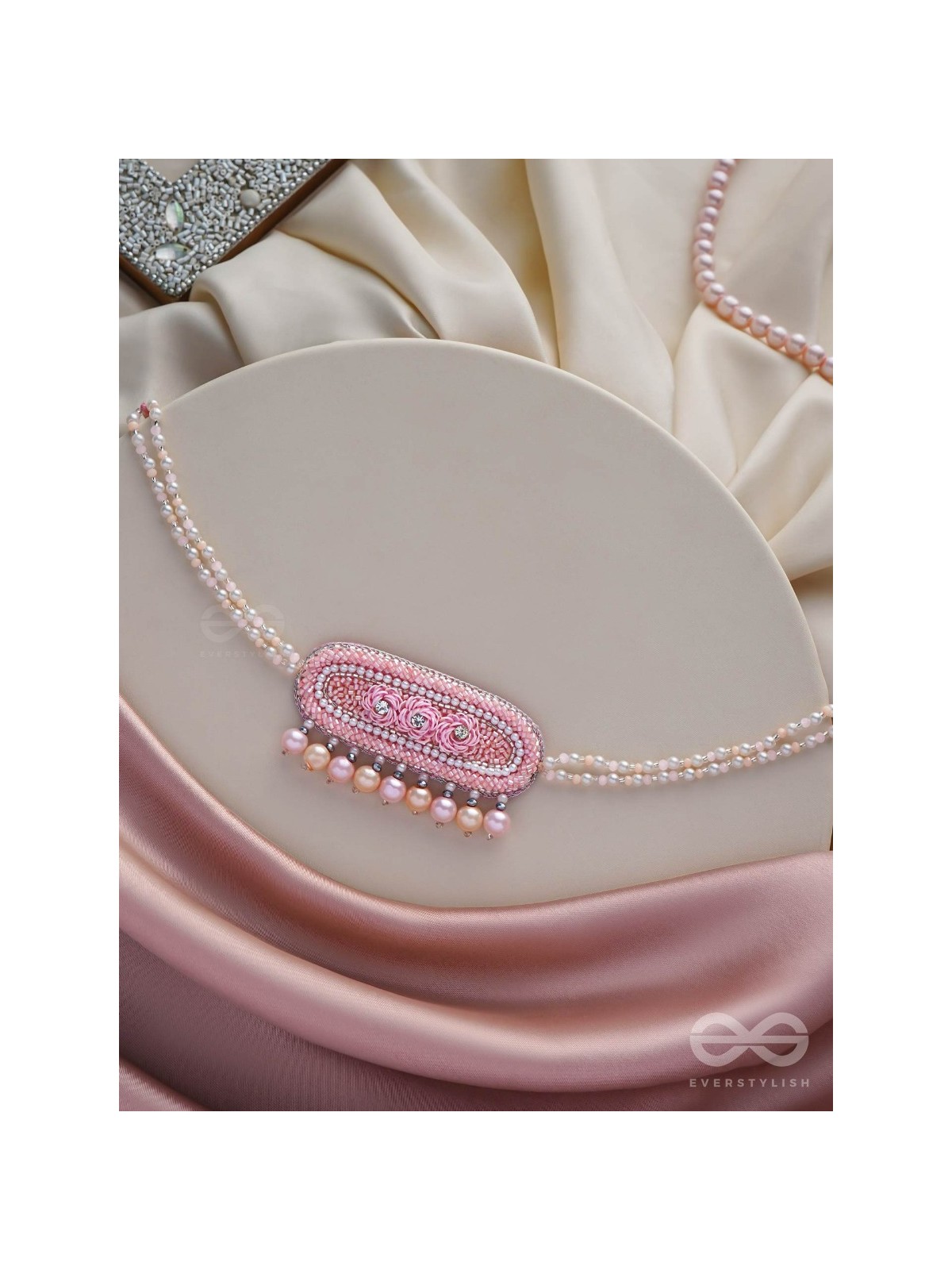 SASHRILKA - SPLENDIDLY CHARMING - SEQUINS, CUT DANA AND PEARL EMBROIDERED NECKPIECE