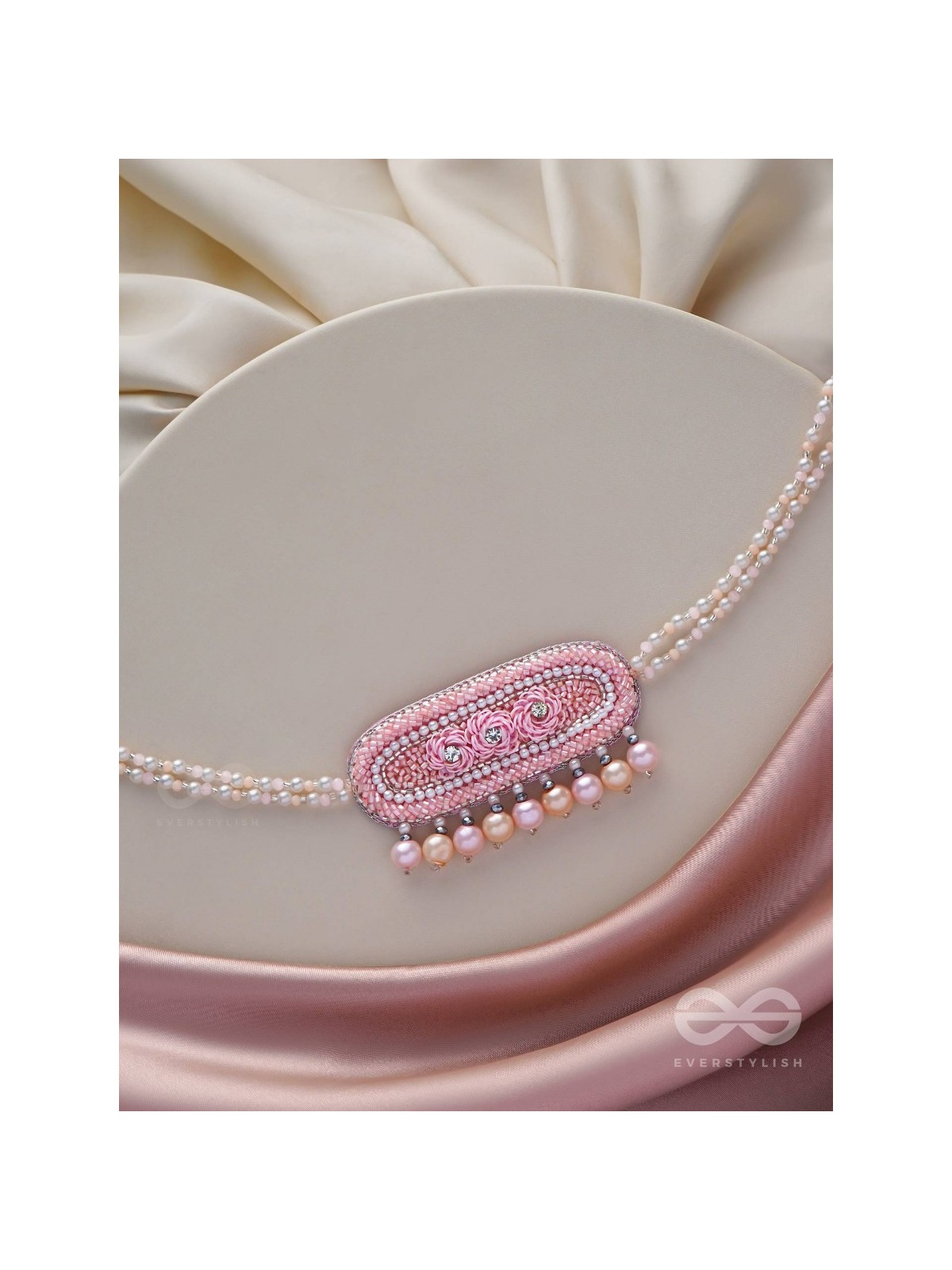 SASHRILKA - SPLENDIDLY CHARMING - SEQUINS, CUT DANA AND PEARL EMBROIDERED NECKPIECE