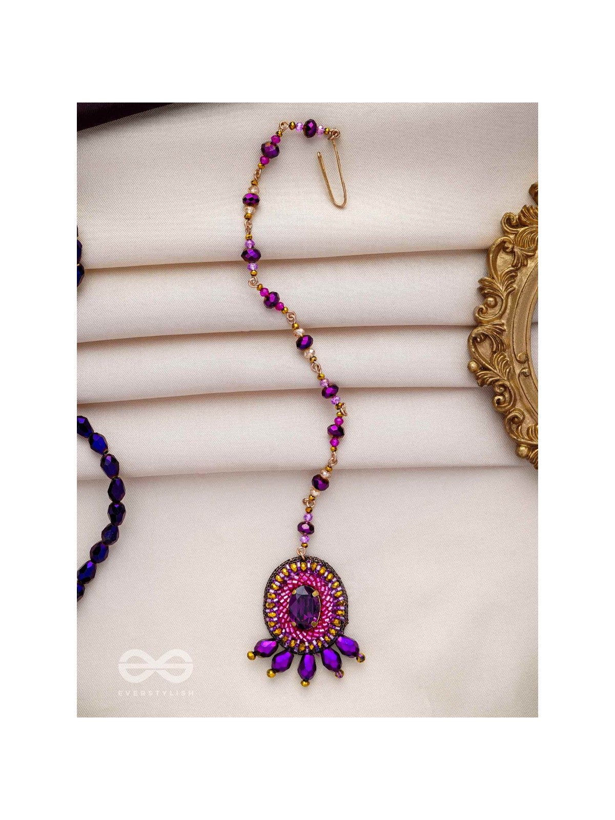 TAMASVINI - THE STARRY NIGHT - STONE, CUTDANA AND BEADS EMBROIDERED MAANGTIKA