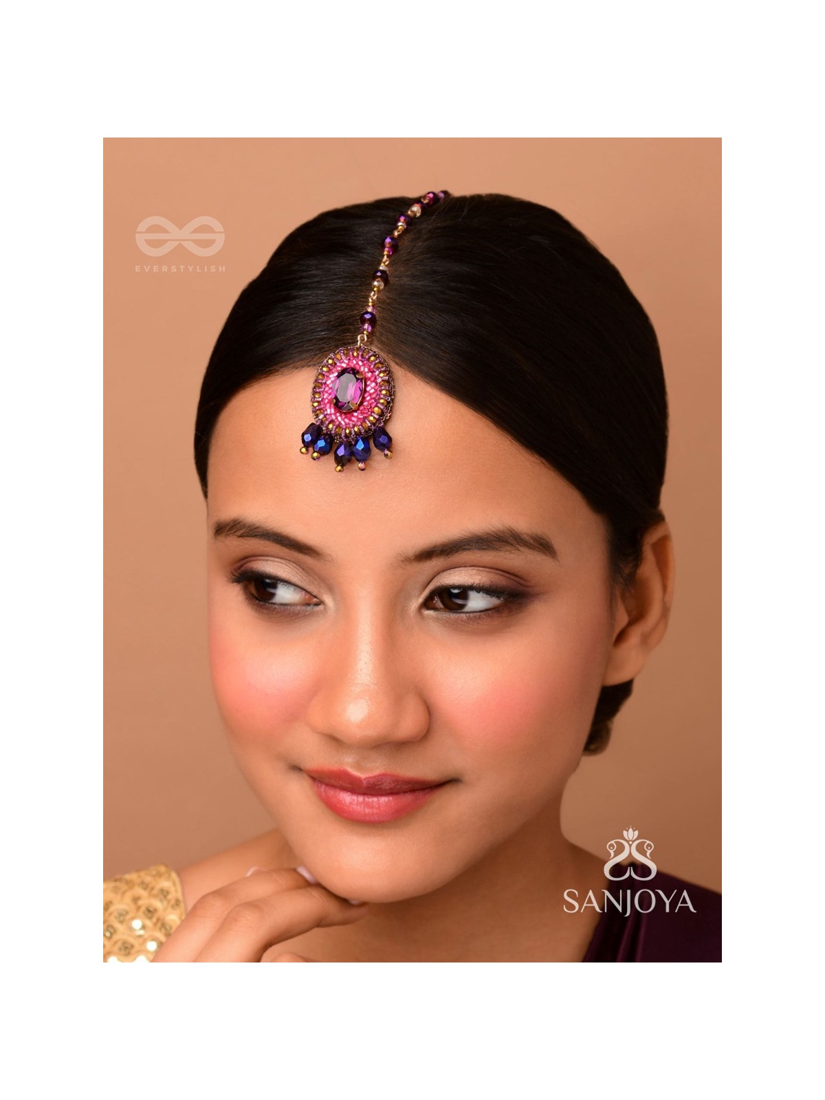 TAMASVINI - THE STARRY NIGHT - STONE, CUTDANA AND BEADS EMBROIDERED MAANGTIKA