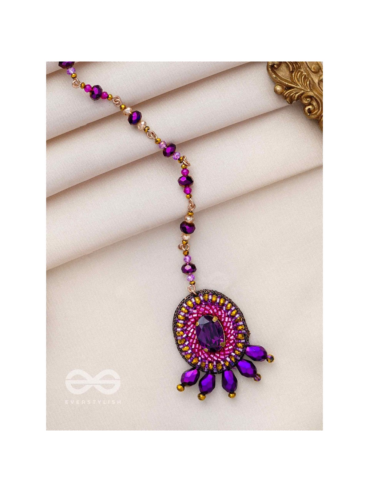 TAMASVINI - THE STARRY NIGHT - STONE, CUTDANA AND BEADS EMBROIDERED MAANGTIKA