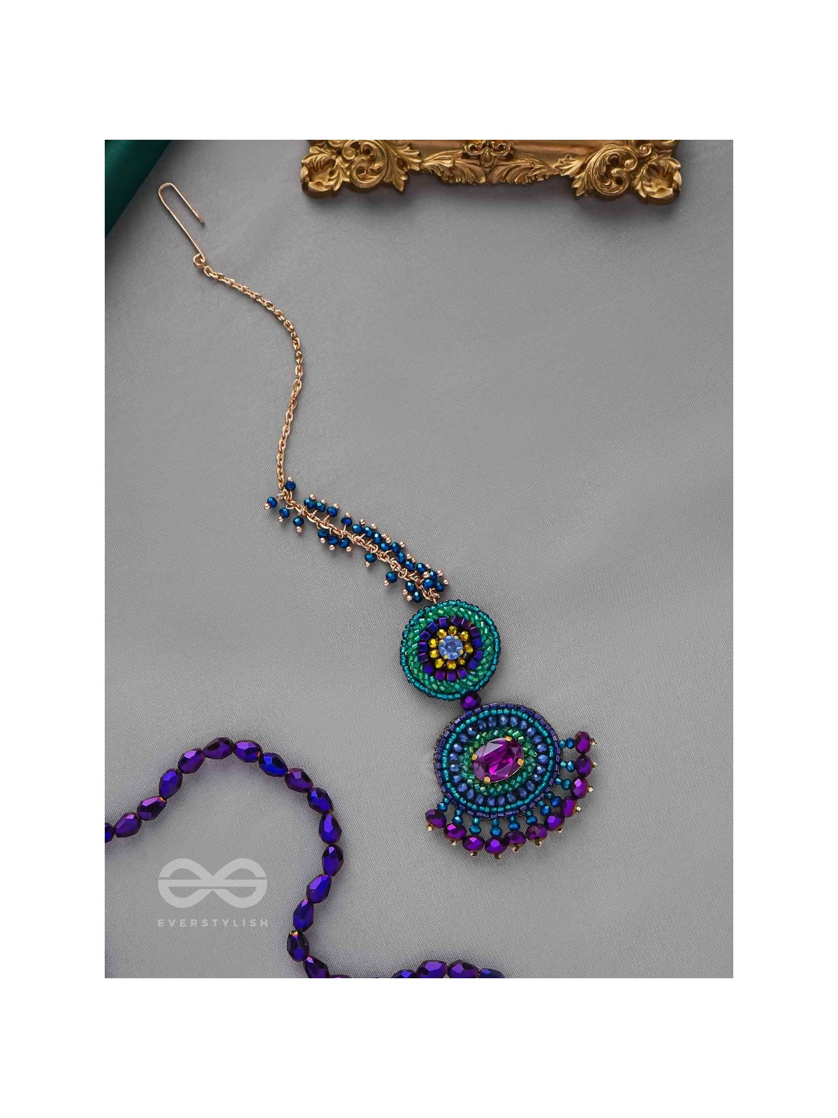 PRISHNI - THE STARRY SKY - STONES AND BEADS EMBROIDERED MAANGTIKA