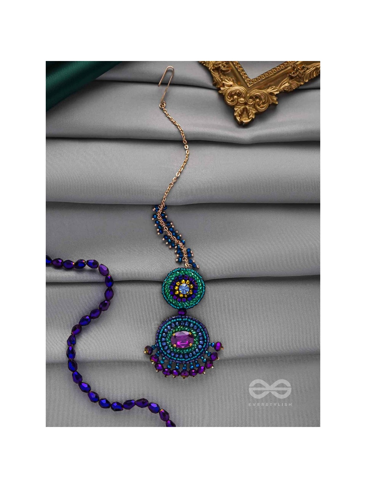PRISHNI - THE STARRY SKY - STONES AND BEADS EMBROIDERED MAANGTIKA