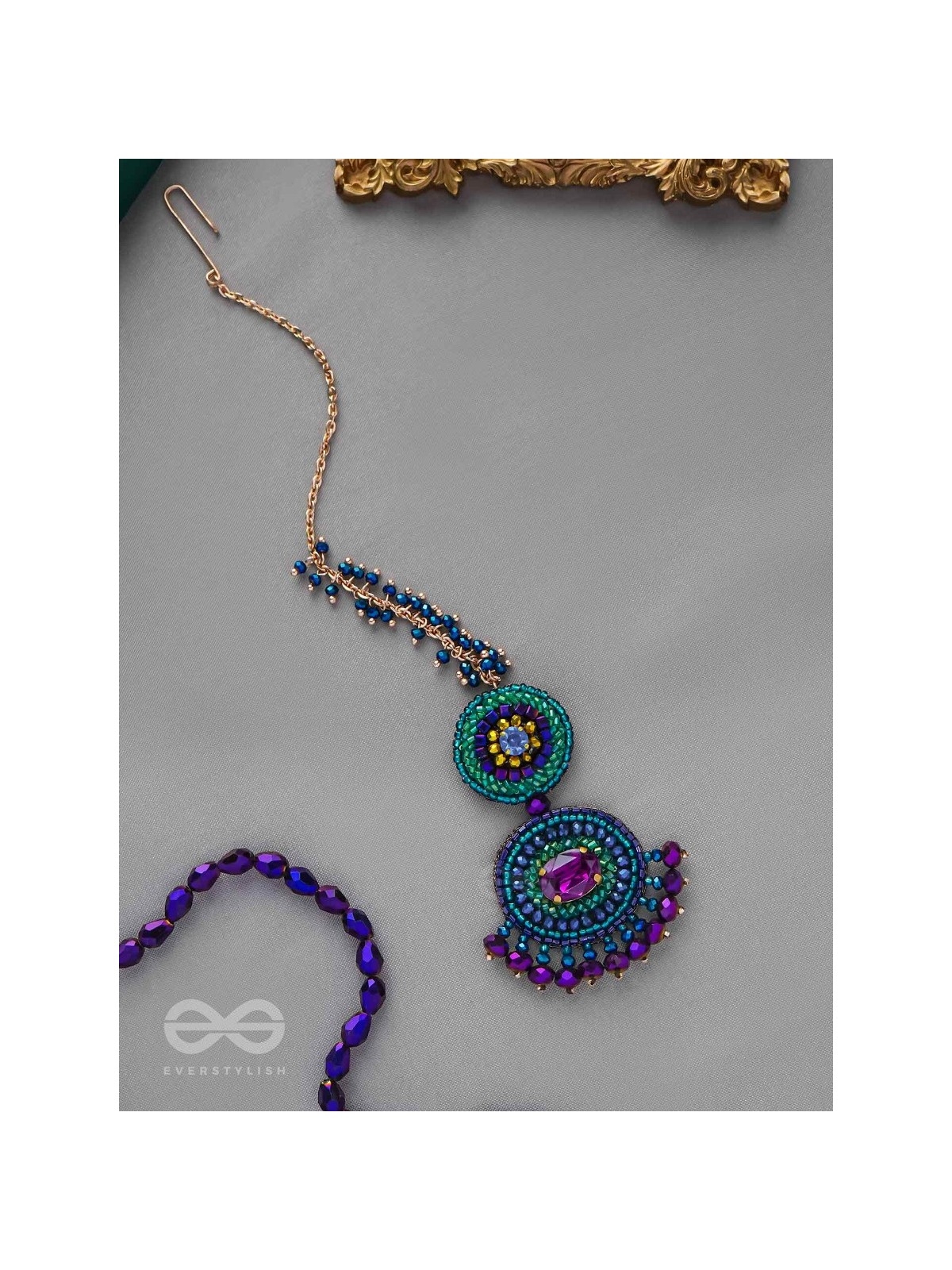 PRISHNI - THE STARRY SKY - STONES AND BEADS EMBROIDERED MAANGTIKA