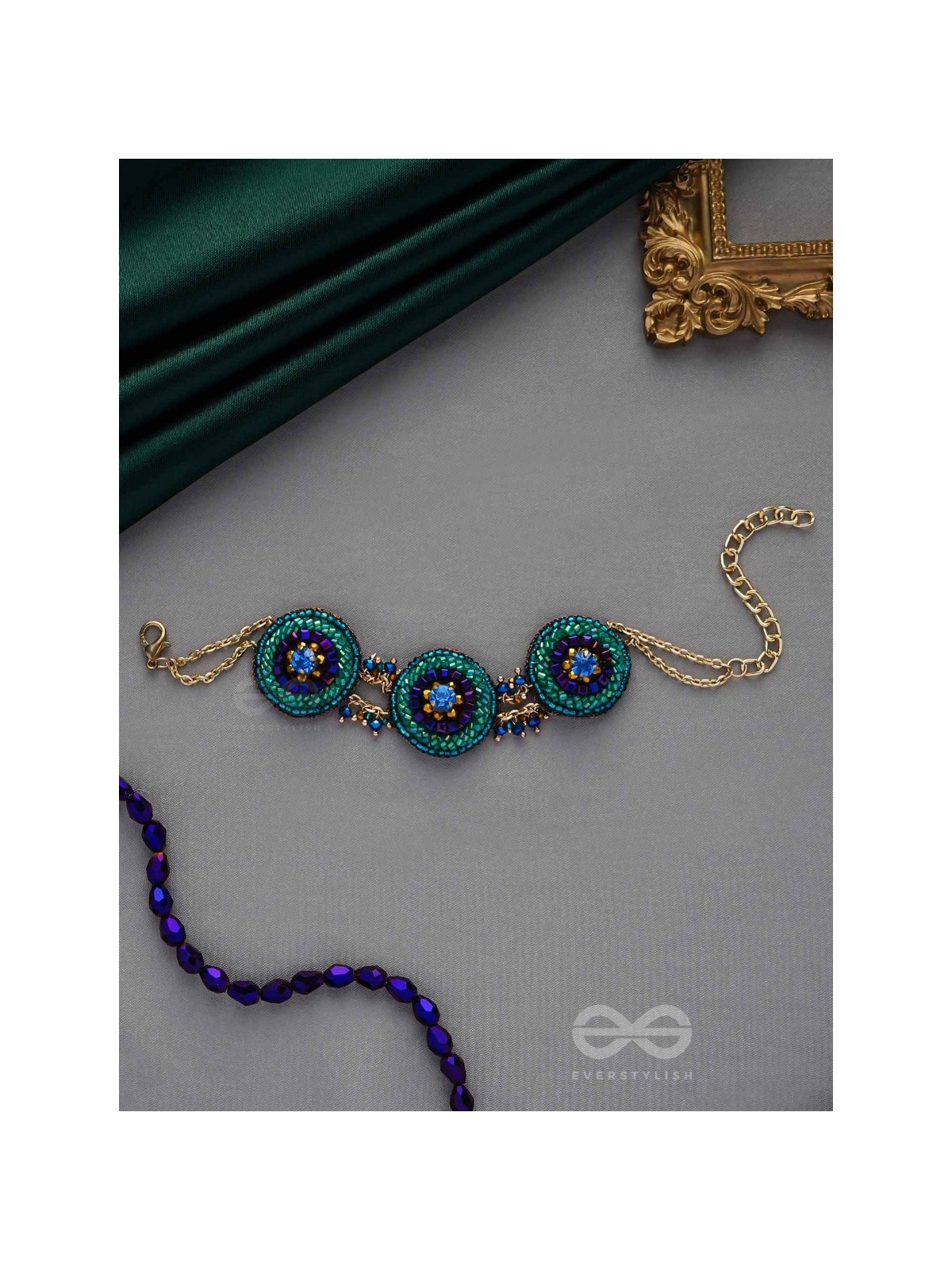 SUBRAJA - BRILLIANTLY RADIANT - BEADS, STONE AND CUTDANA EMBROIDERED BRACELET