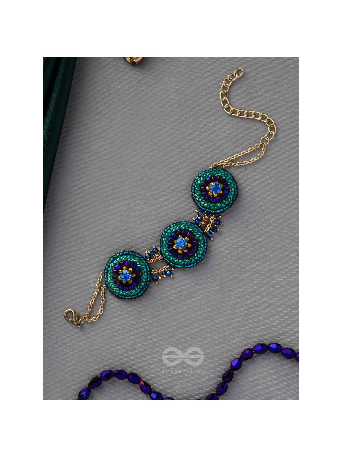 SUBRAJA - BRILLIANTLY RADIANT - BEADS, STONE AND CUTDANA EMBROIDERED BRACELET