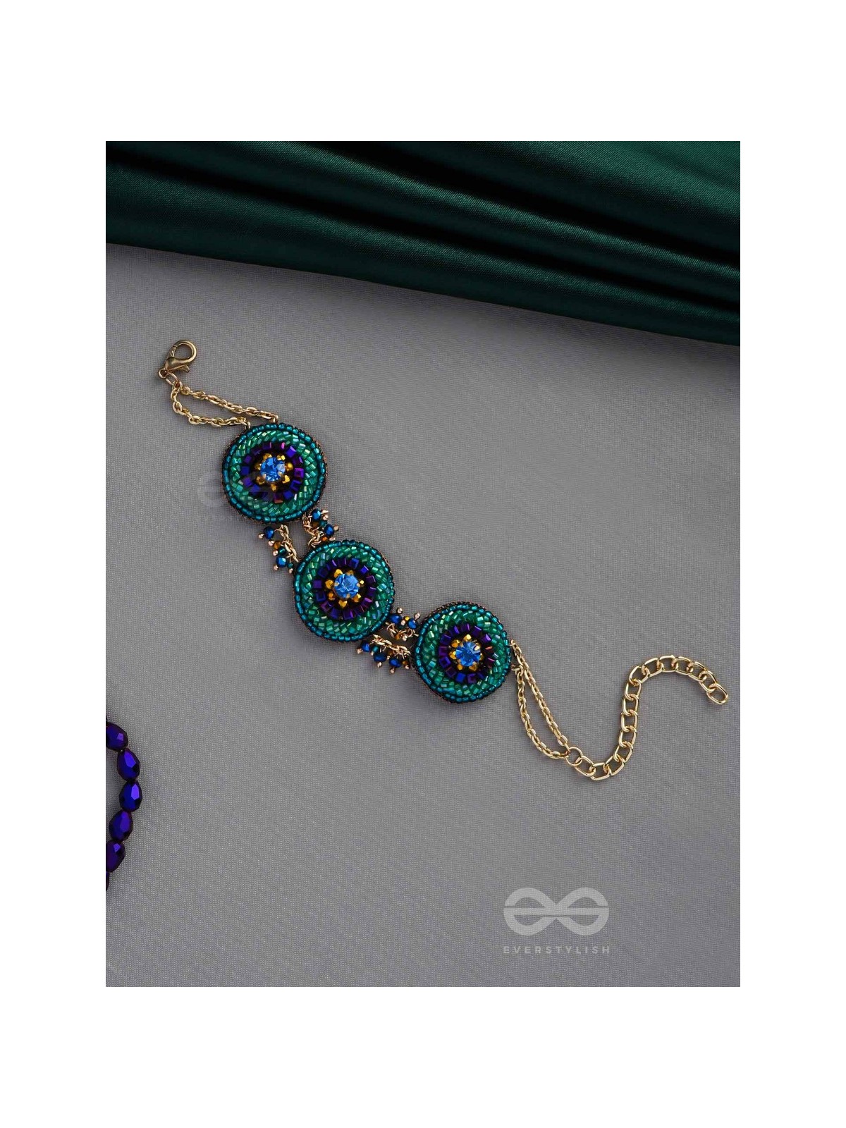 SUBRAJA - BRILLIANTLY RADIANT - BEADS, STONE AND CUTDANA EMBROIDERED BRACELET