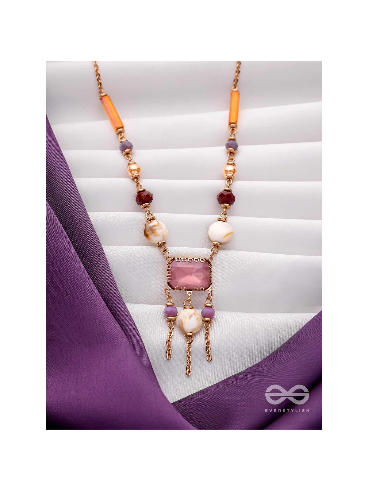 The Gem Carnivals - Multicolored Statement Neckpiece With Anti-Tarnish Coating 