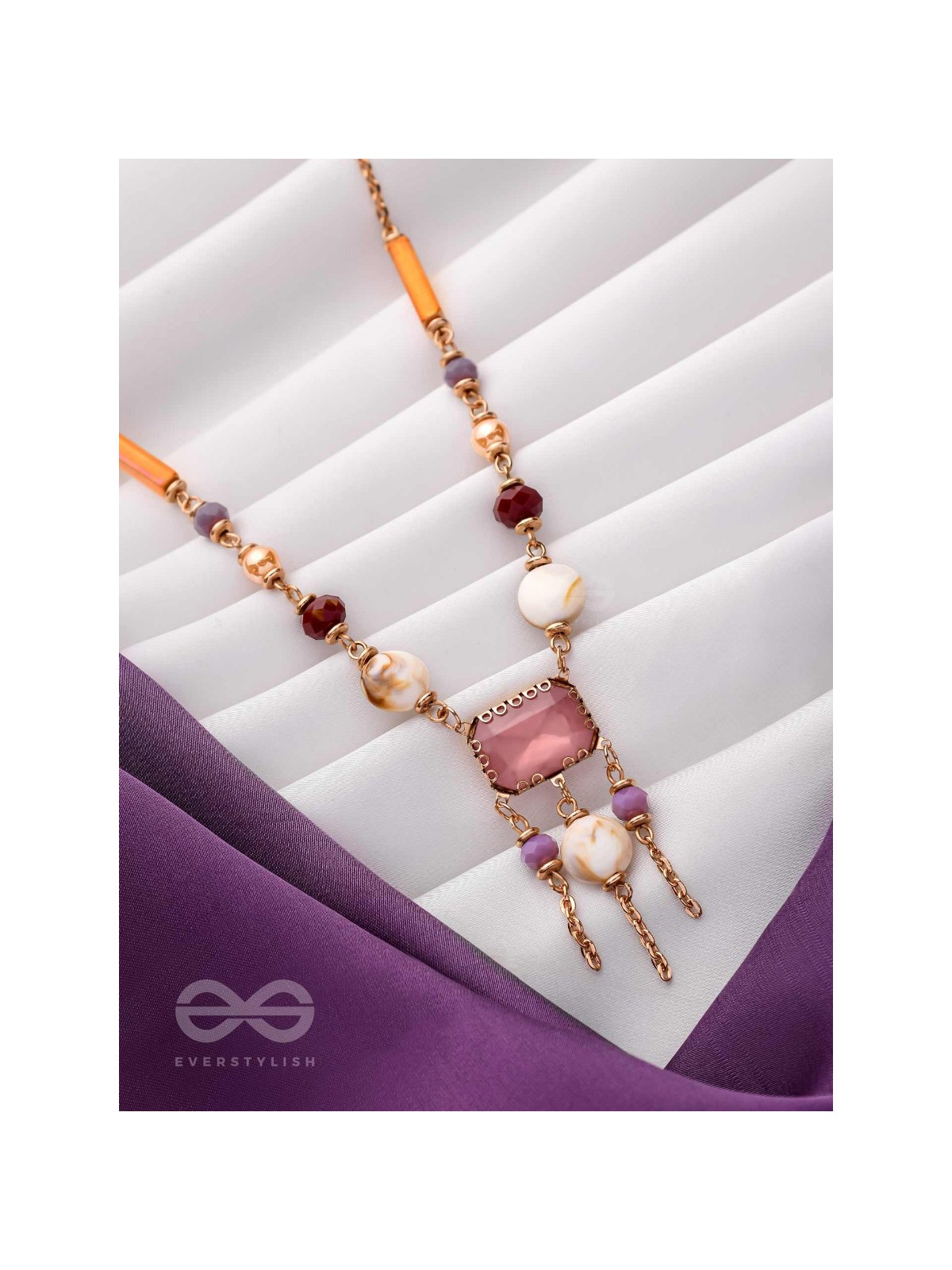 The Gem Carnivals - Multicolored Statement Neckpiece With Anti-Tarnish Coating 