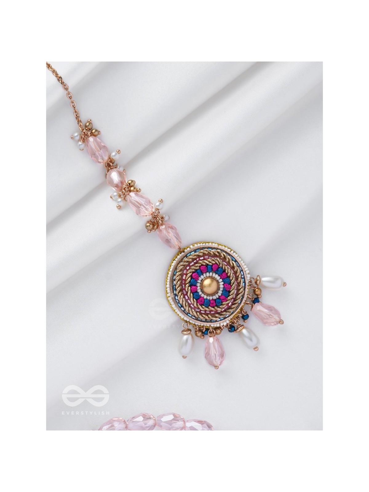 ATIKOPA - THE FEELING OF CALMNESS - BEADS, CUTDANA AND GLASS DROP EMBROIDERED MAANGTIKA