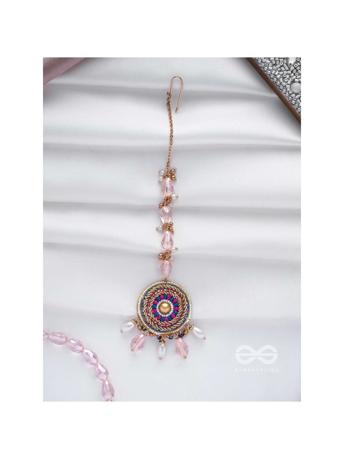 ATIKOPA - THE FEELING OF CALMNESS - BEADS, CUTDANA AND GLASS DROP EMBROIDERED MAANGTIKA