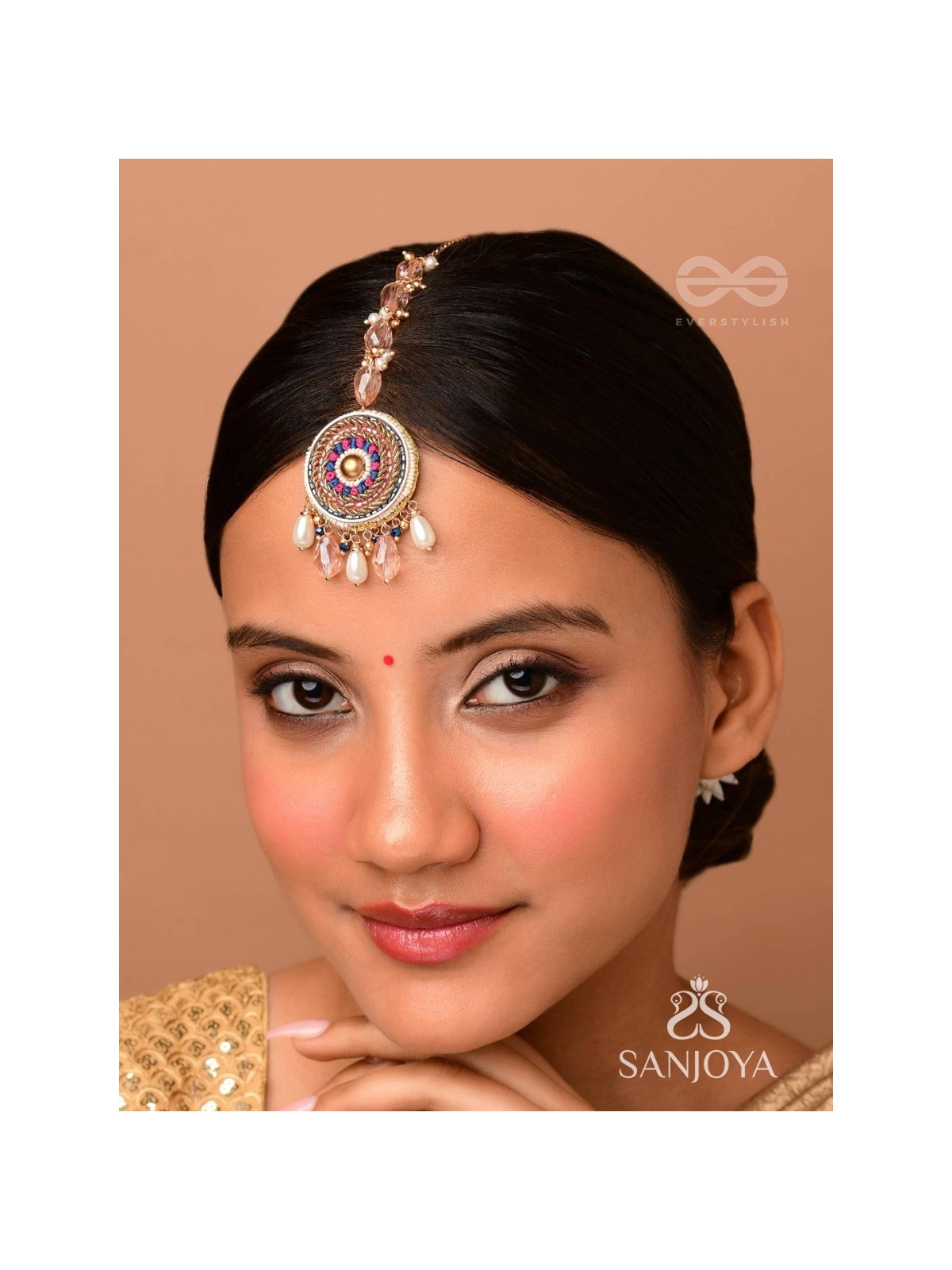 ATIKOPA - THE FEELING OF CALMNESS - BEADS, CUTDANA AND GLASS DROP EMBROIDERED MAANGTIKA