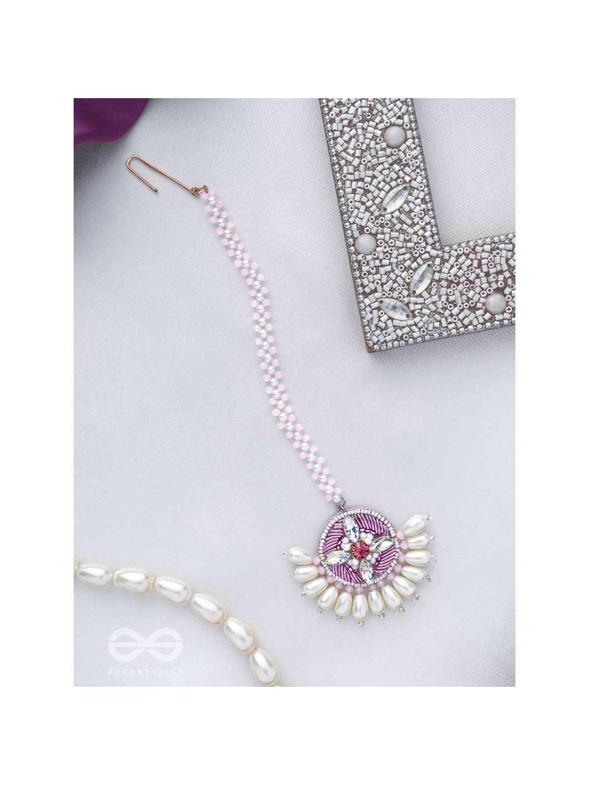 MUKHASHRI - FILLED WITH BEAUTY - STONES, CUTDANA AND BEADS EMBROIDERED MAANGTIKA