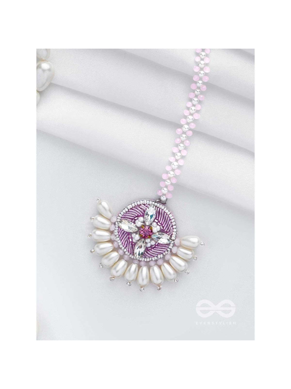 MUKHASHRI - FILLED WITH BEAUTY - STONES, CUTDANA AND BEADS EMBROIDERED MAANGTIKA