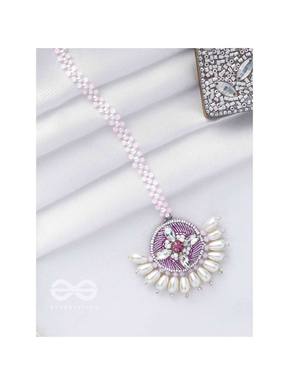 MUKHASHRI - FILLED WITH BEAUTY - STONES, CUTDANA AND BEADS EMBROIDERED MAANGTIKA