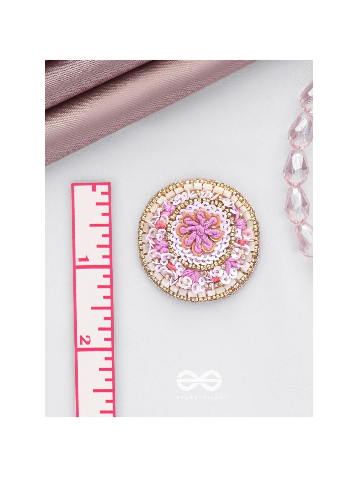 PUSHPITA - FLORAL RADIANCE - SEQUINS AND CUTDANA  EMBROIDERED STUD EARRINGS