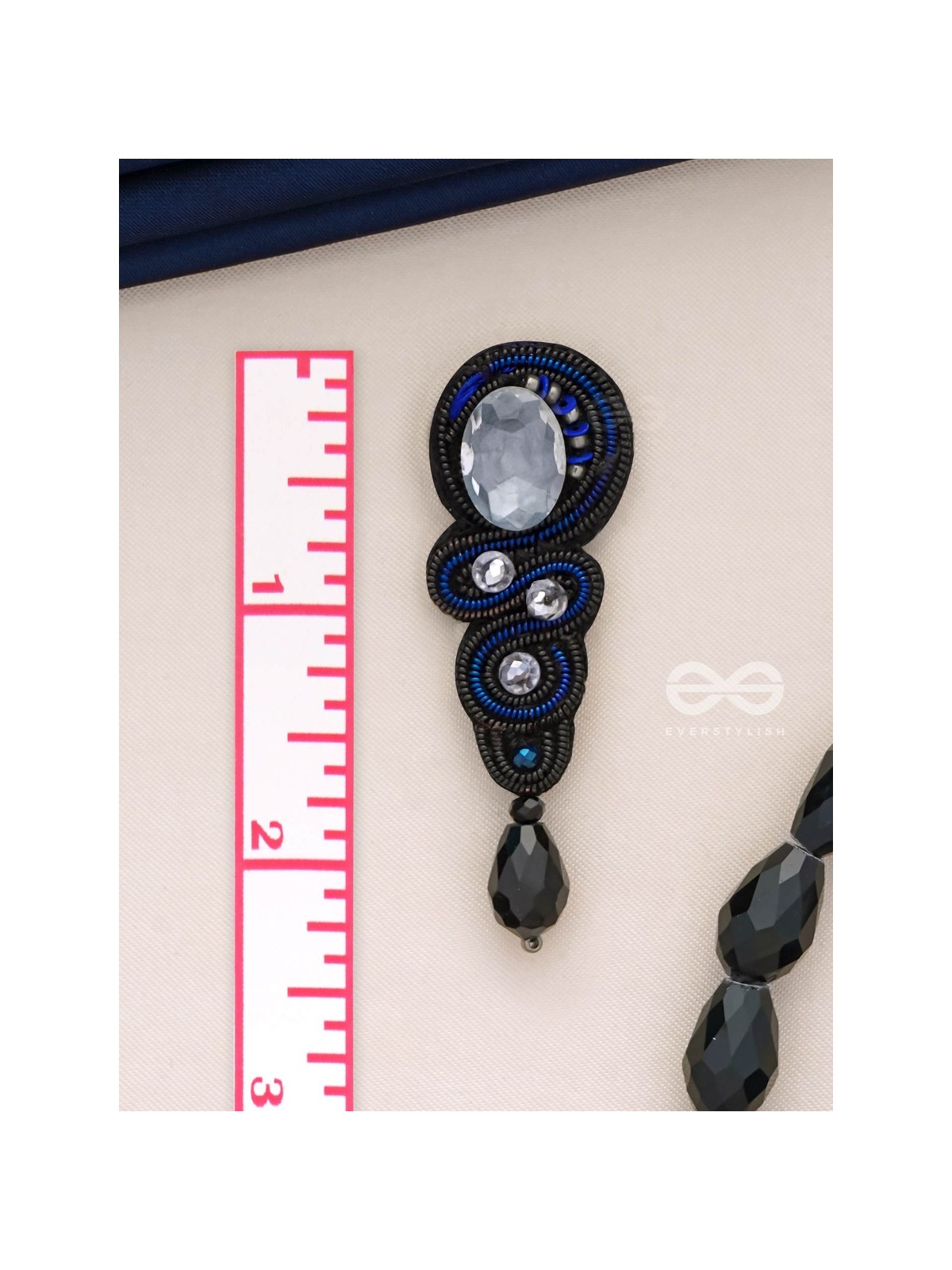 Vartulya - The Curvaceous Beauty - Stone, Beads And Sequins Hand Embroidered Earrings