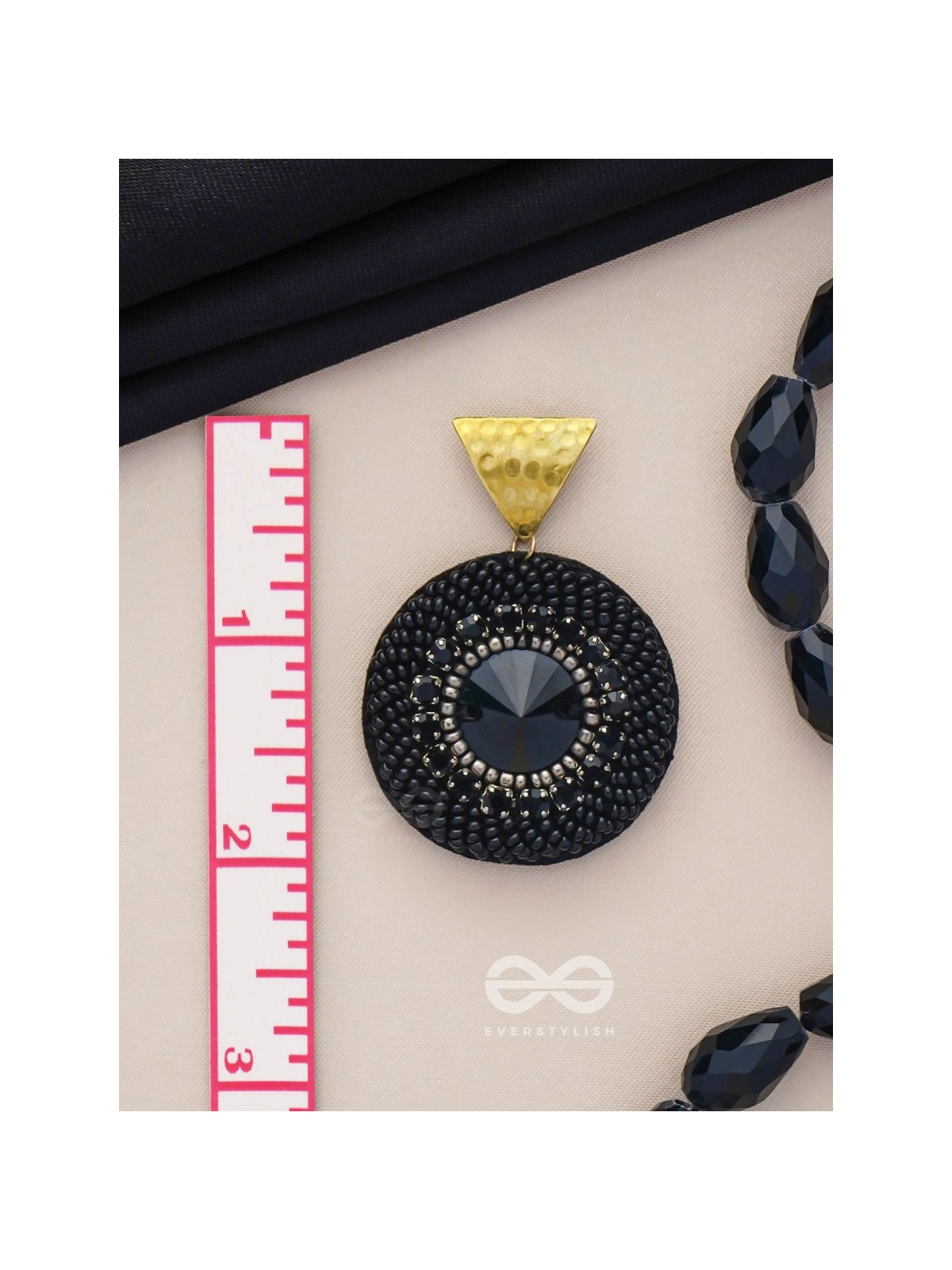 RATNARATRI - GEM STUDDED NIGHT - BEADS AND STONE EMBROIDERED EARRINGS