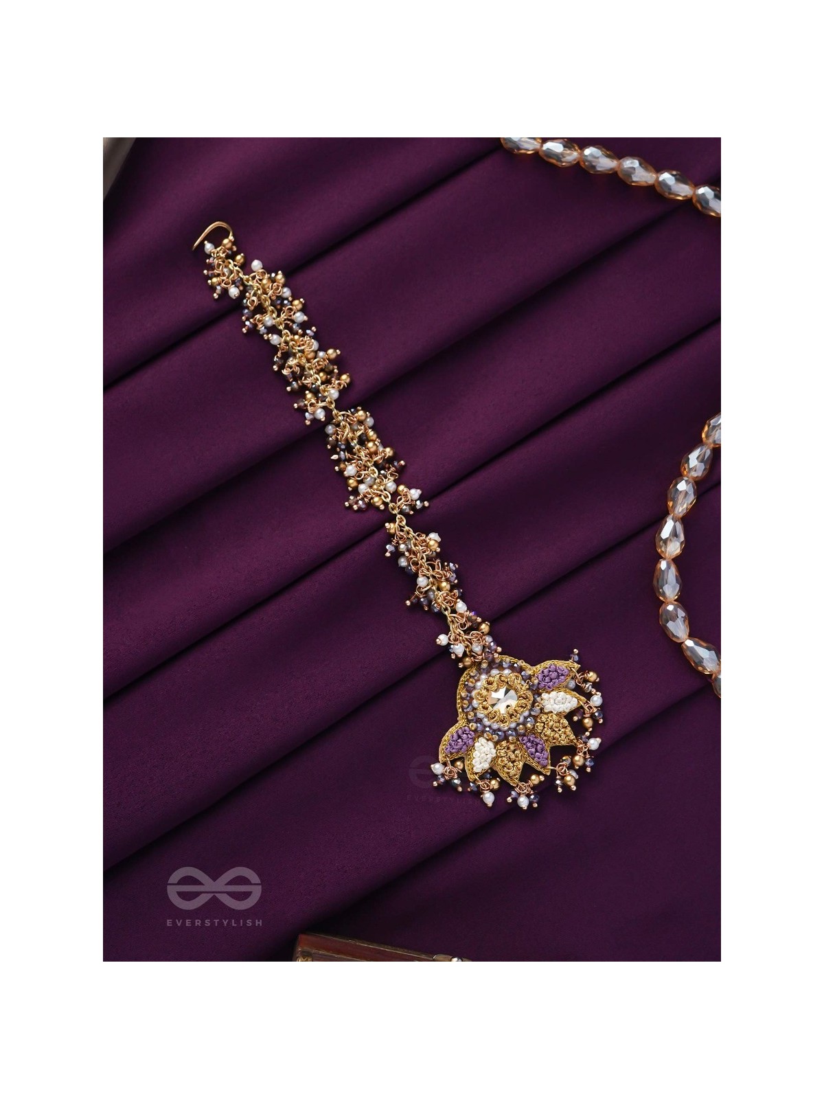 LILODYANA - GARDEN'S PARADISE - BEADS AND STONE EMBROIDERED MAANGTIKA