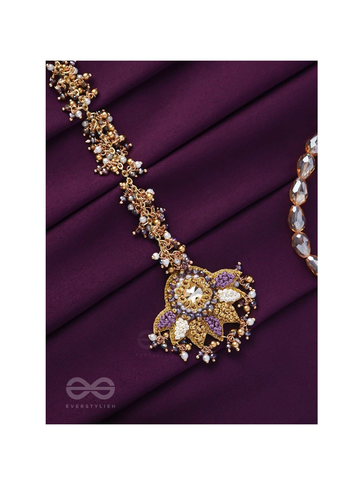 LILODYANA - GARDEN'S PARADISE - BEADS AND STONE EMBROIDERED MAANGTIKA