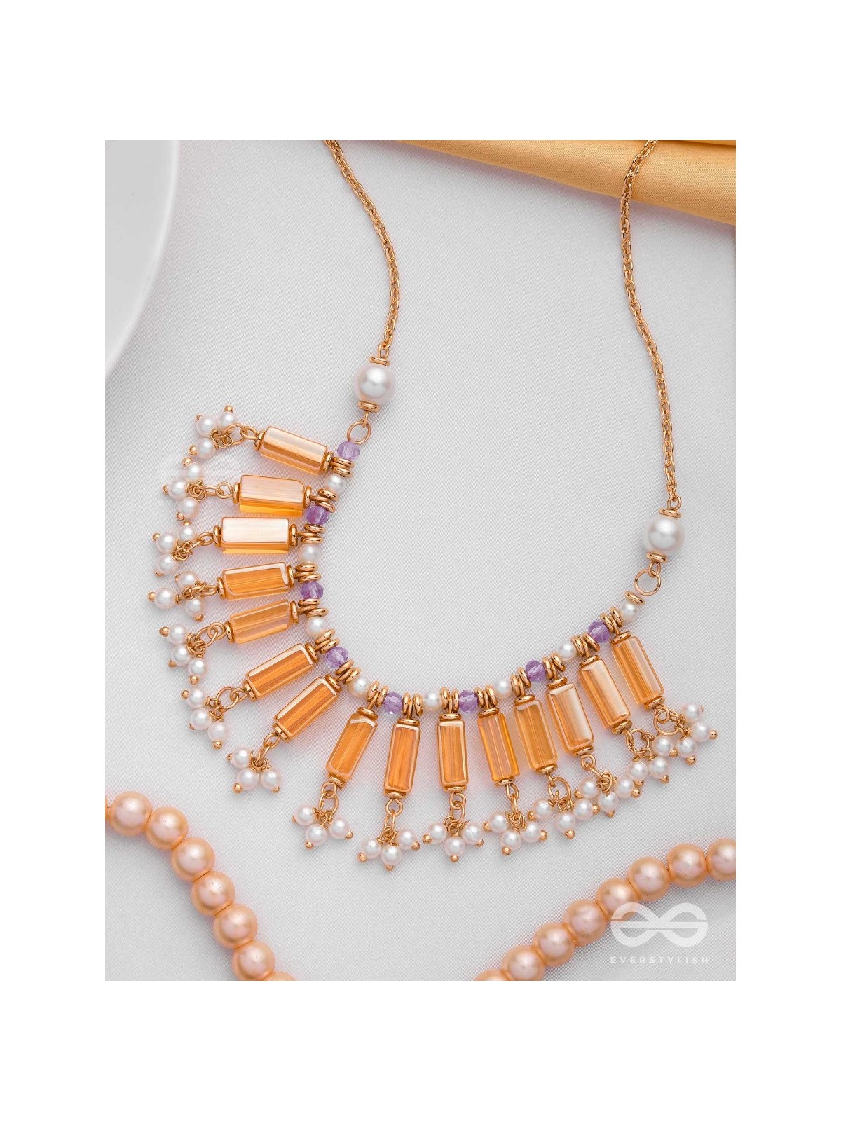 The Sunset Hues - Elegant Statement Neckpiece With Anti-Tarnish Coating 