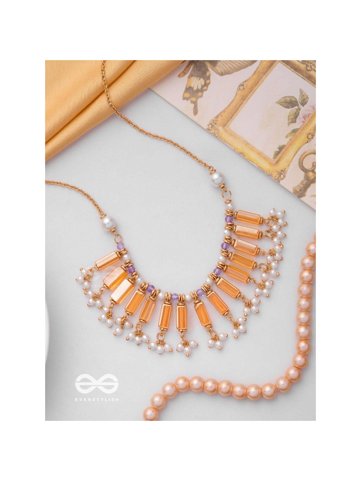 The Sunset Hues - Elegant Statement Neckpiece With Anti-Tarnish Coating 