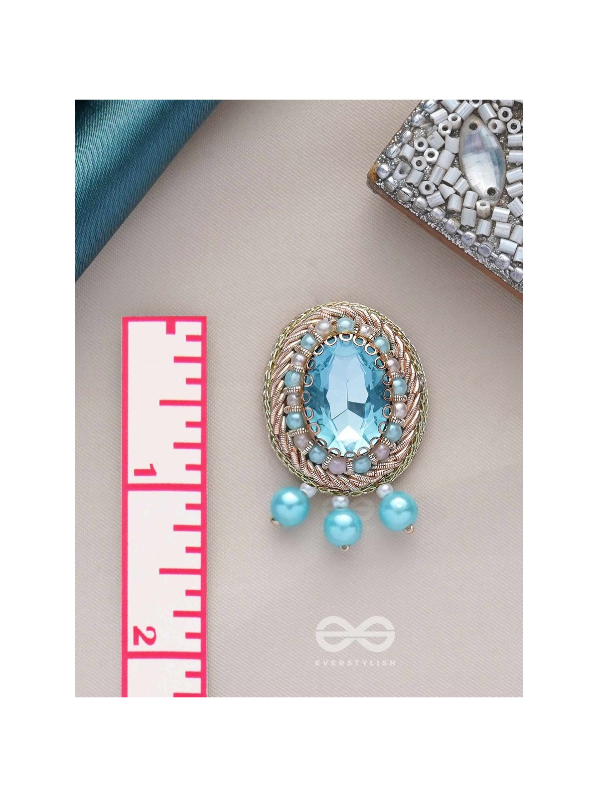 MANIMUKULITA - THE JEWEL STUDDED - STONE AND PEARLS EMBROIDERED STUD EARRINGS