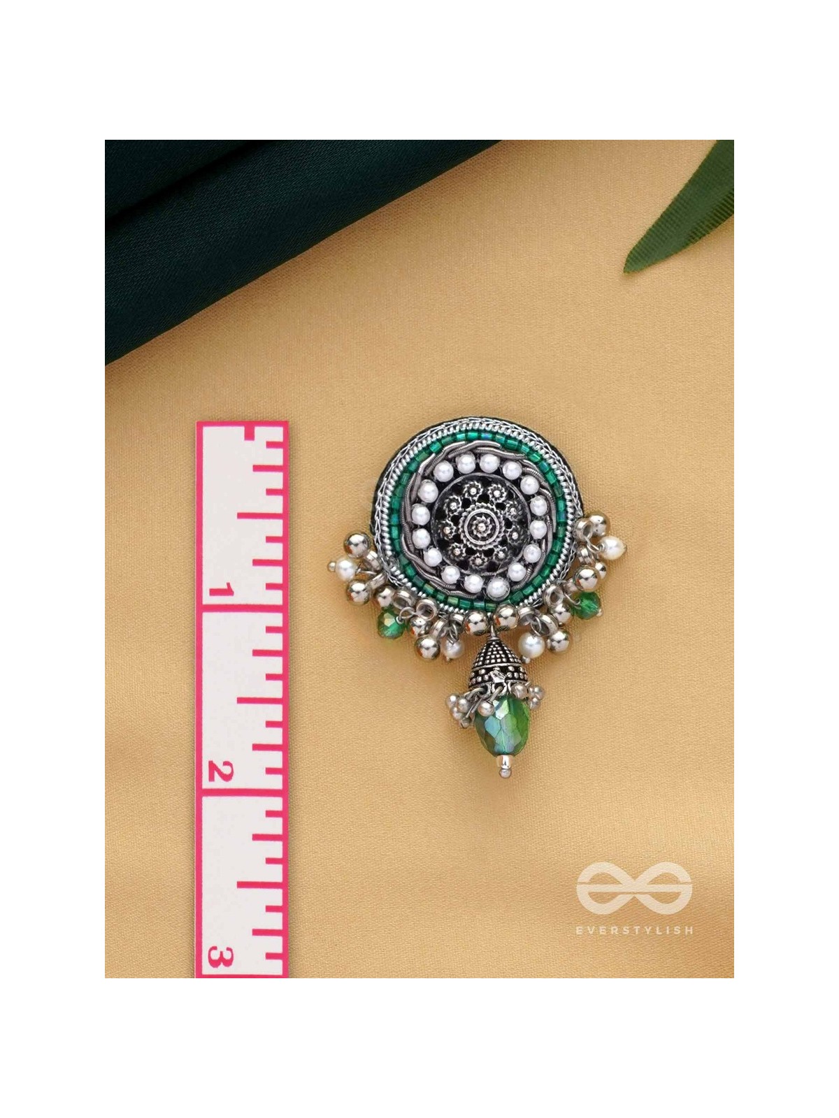 VILAKSHANA - THE EXCEPTIONAL ONE - CUTDANA AND GLASS DROP EMBROIDERED AND OXIDISED EARRINGS