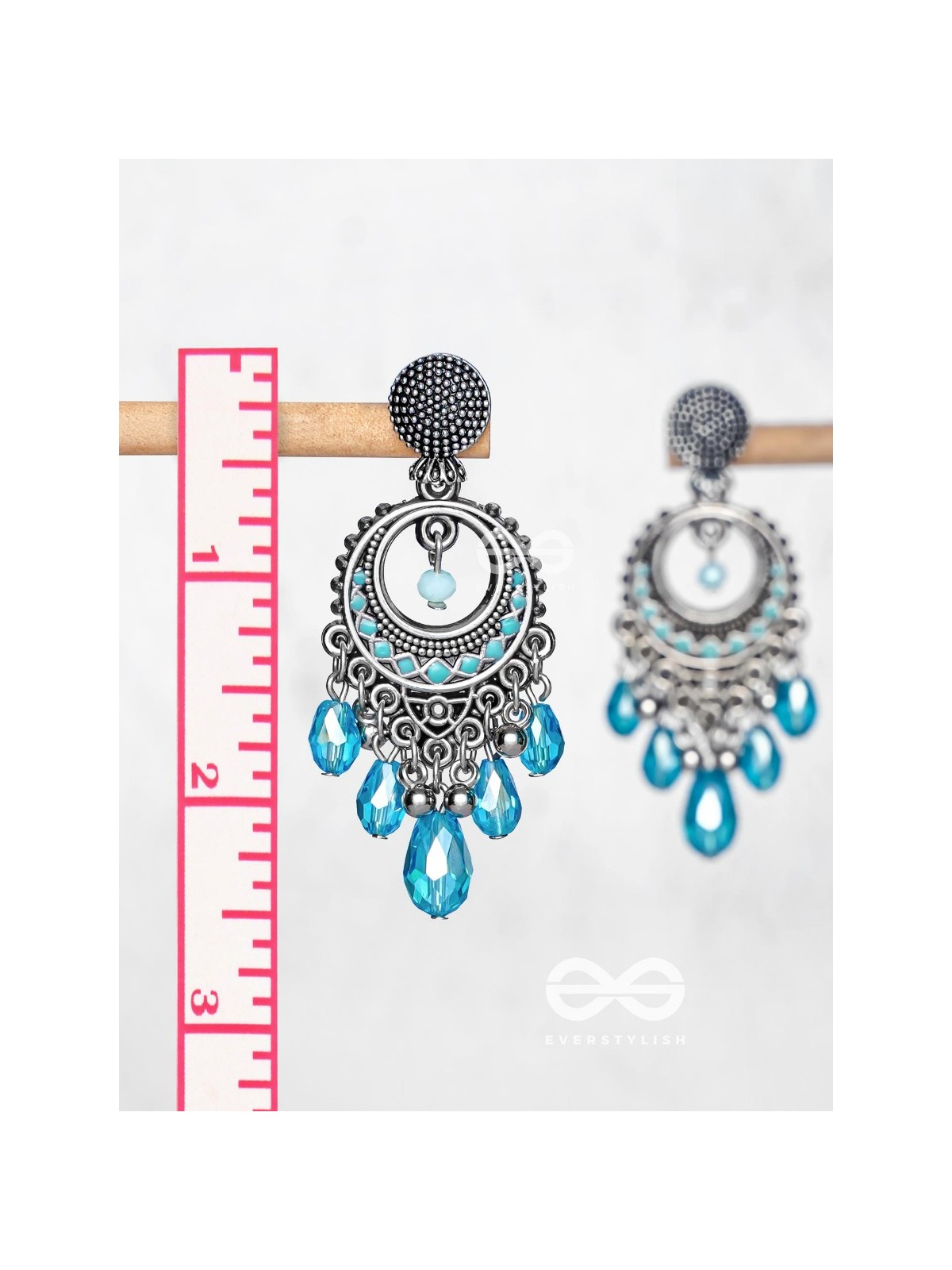 THE SKY SWAY - EMBELLISHED OXIDISED EARRINGS