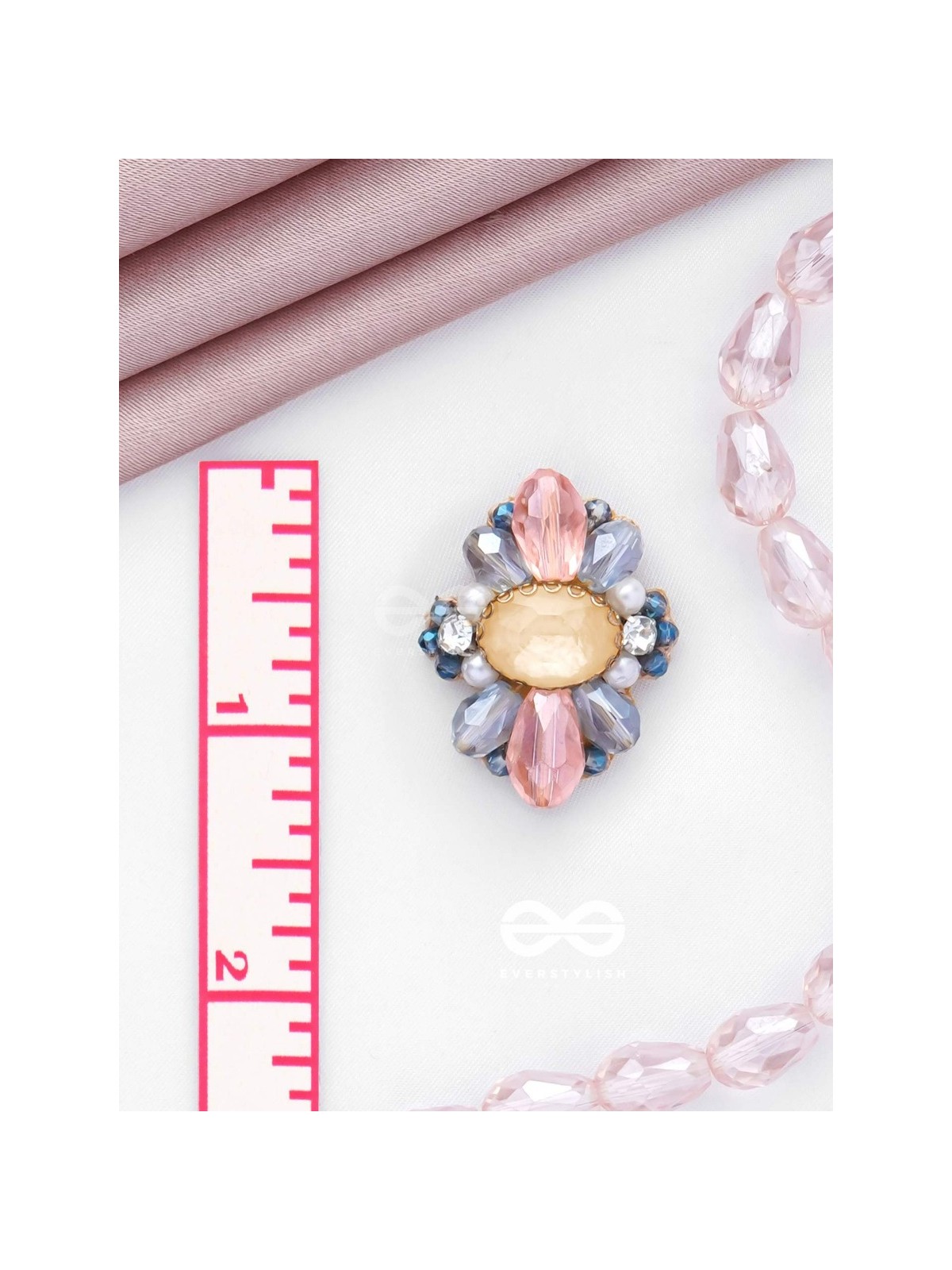 VISHESHAVALI - THE EXQUISITE PICK -STONE, PEARLS AND BEADS EMBROIDERED STUD EARRINGS