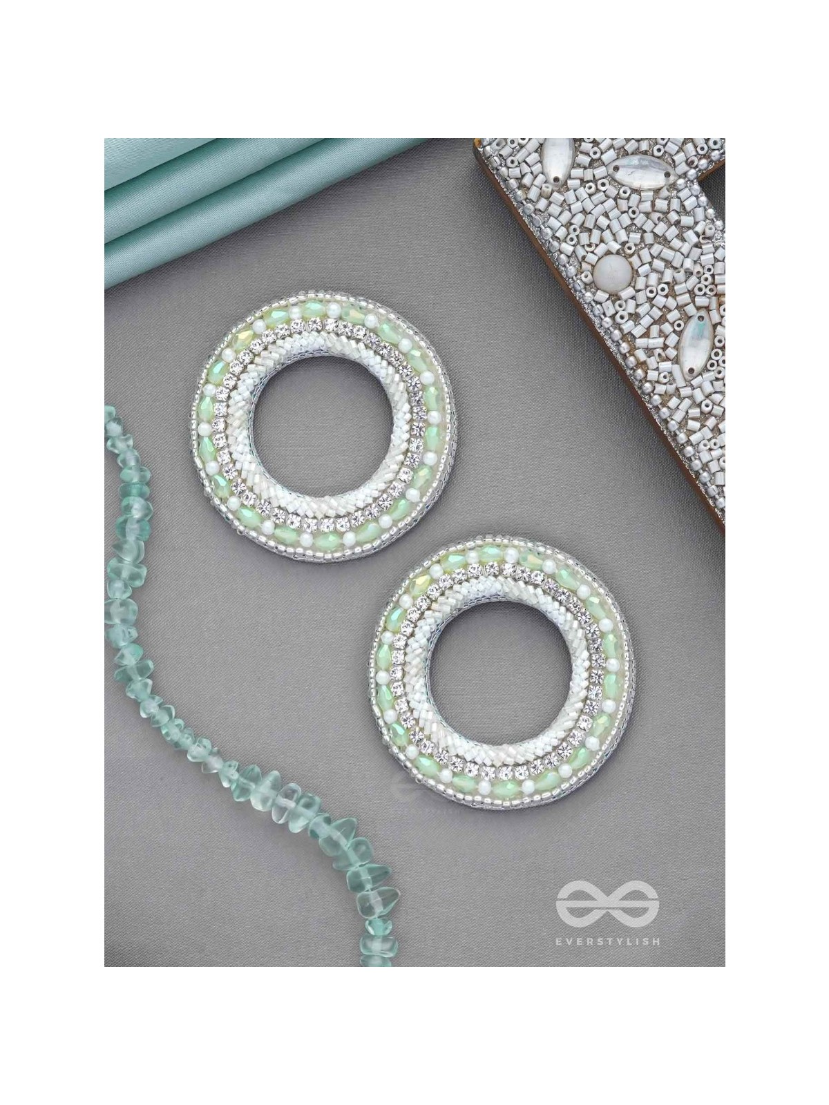 Shuddhaami - The Pure Desire - Beads And Cutdana Hand Embroidered Earrings