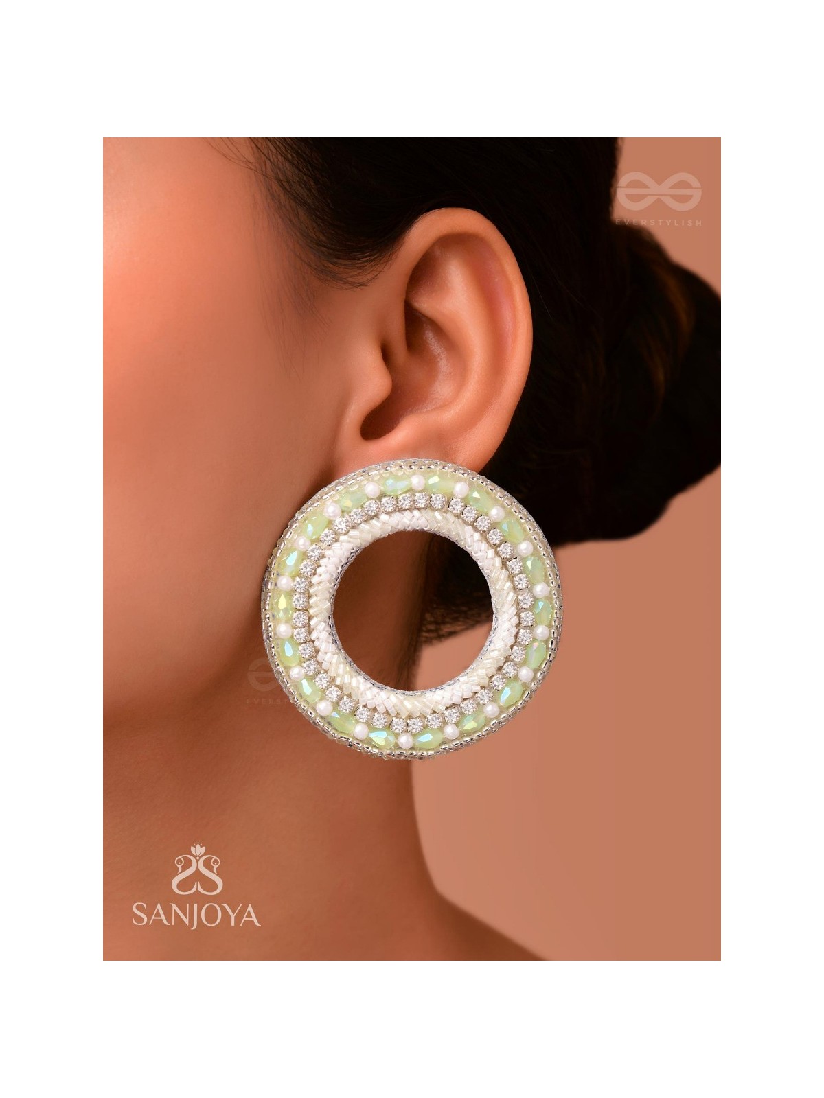 Shuddhaami - The Pure Desire - Beads And Cutdana Hand Embroidered Earrings