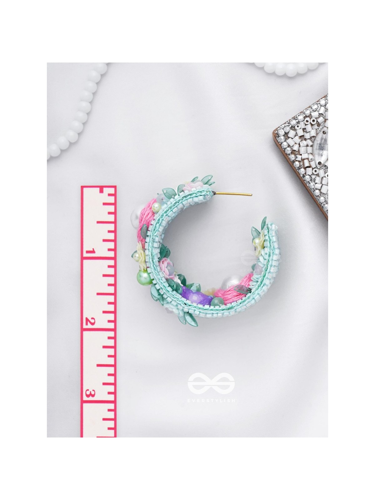 ABHICHARINI - THE ENCHANTRESS BOUQUET - SEQUINS, PEARLS AND BEADS EMBROIDERED EARRINGS